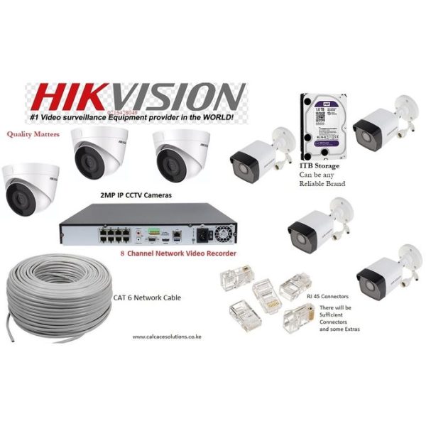 Hikvision 7 IP CCTV CAMERAS 2MP Complete Kit 8-Channel NVR