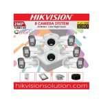 Hikvision 8 Colored 1080px CCTV Camera Full Kit - (Colored Night Vision)