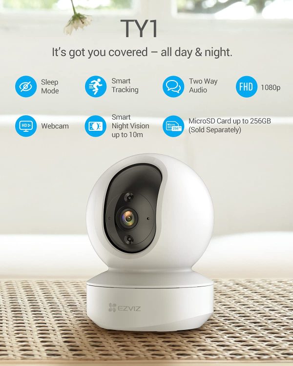 EZVIZ Security Camera Indoor WiFi 2MP TY1 Smart Wi-Fi Pan & Tilt Camera - Image 2