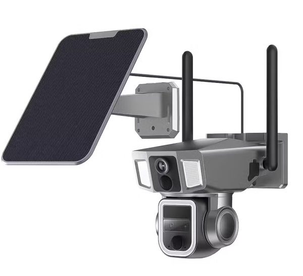 4G +Wi-Fi Solar Triple-Lens Camera CCTV Cameras Dual Lens