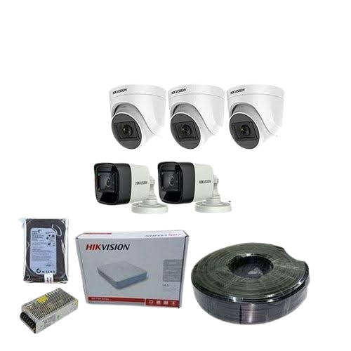 Hikvision 5 Turbo HD 1080P Full HD CCTV Cameras Complete System Kit-1TB Hard Disk+100M RG59 Cable